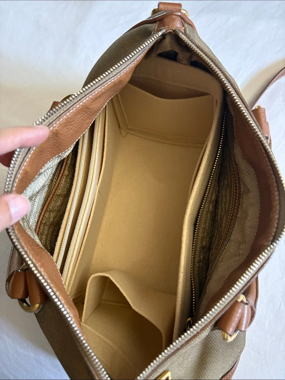 Prada handbag with Tan Leather Trim